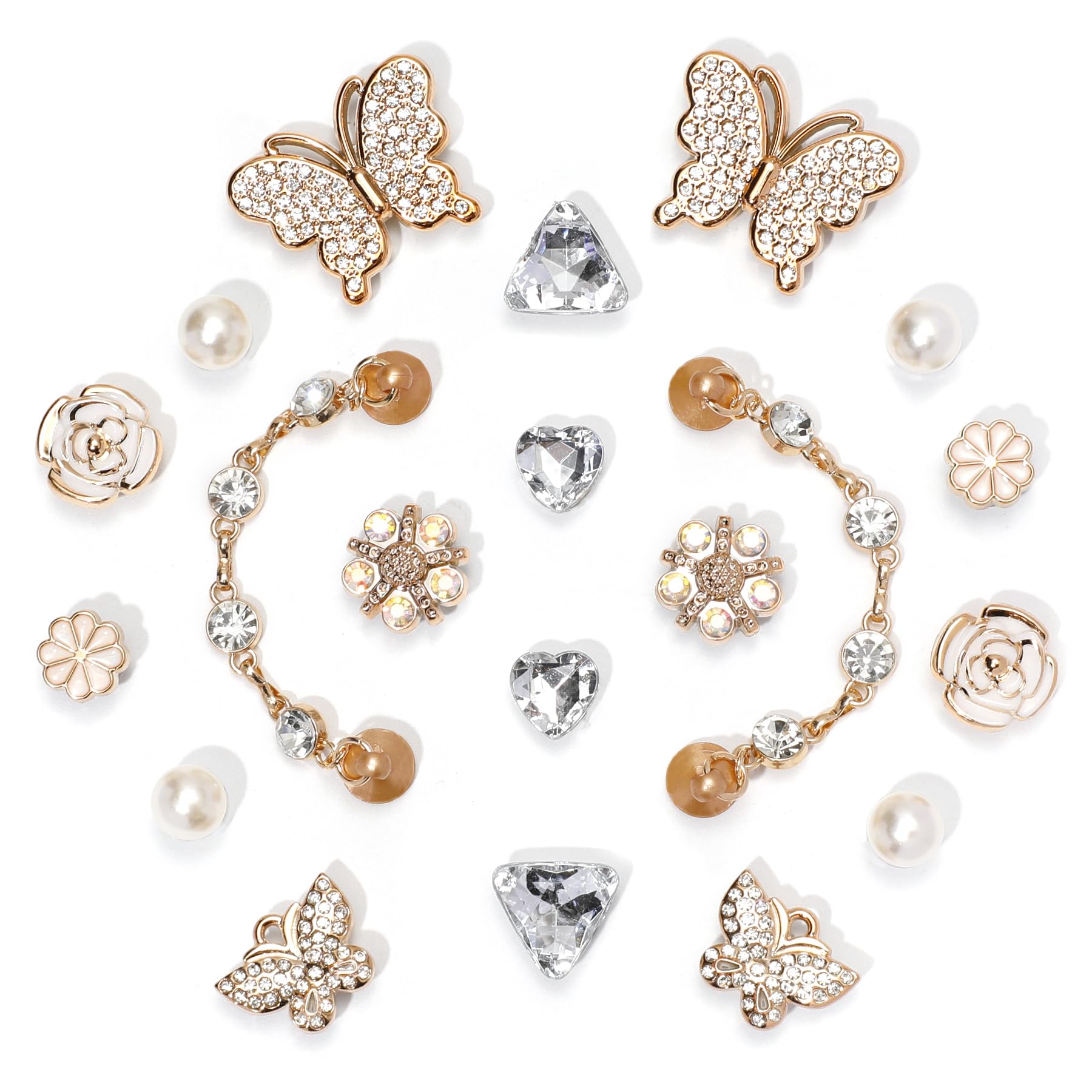 Ziigole 20Pcs Bling Shoe Charms for Clog Sandals