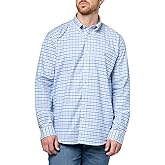 Stretch Cotton Non-Iron Oxford Polo Button-Down Collar, Outline Check Shirt