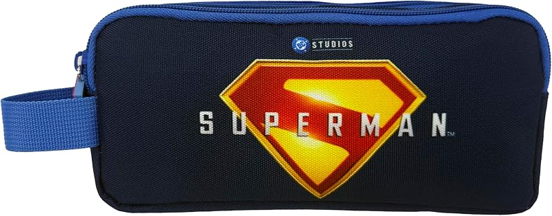Superman, Estuche cilíndrico, Portatodos, Material Escolar, Estuche, Color Azul, Producto Oficial