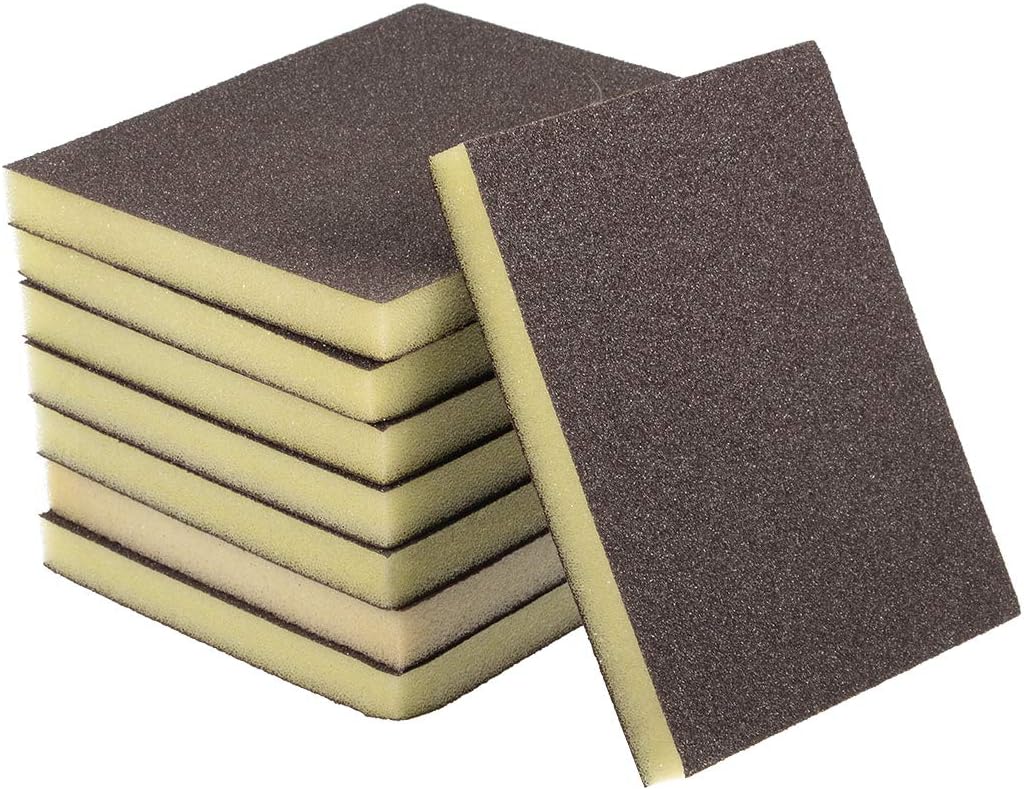 sourcing map Sanding Sponge Sanding Blocks 80-Grits Coarse Grit Sand Block Pad for Kitchen Metal/Drywall/Wood 8pcs