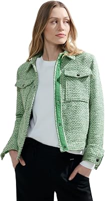Casaco Bouclé, verde aipo, XXL para mulheres