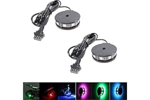 NBWDY 2pc RGB LED Motorcycle Wheel Light-Custom Accent Glow Pod Rim Light for Motorcycle,Car,Bike