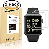 [2 Pack] Apple Watch 42mm Series 1 2015 / Series 2 2016 Screen Protector- iVoler Tempered Glass Screen Protector for Apple Watch 42mm Series 1 2015 / Series 2 2016 - 0.2mm Ballistics Glass, 2.5D Round Edge, 9H Hardness Featuring Anti-Scratch, Anti-Fingerprint, Bubble Free- Lifetime Replacement Warranty