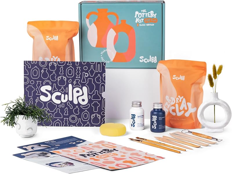 Sculpd The Original Pottery Kit Complete Air Dry Clay Kit for Adults