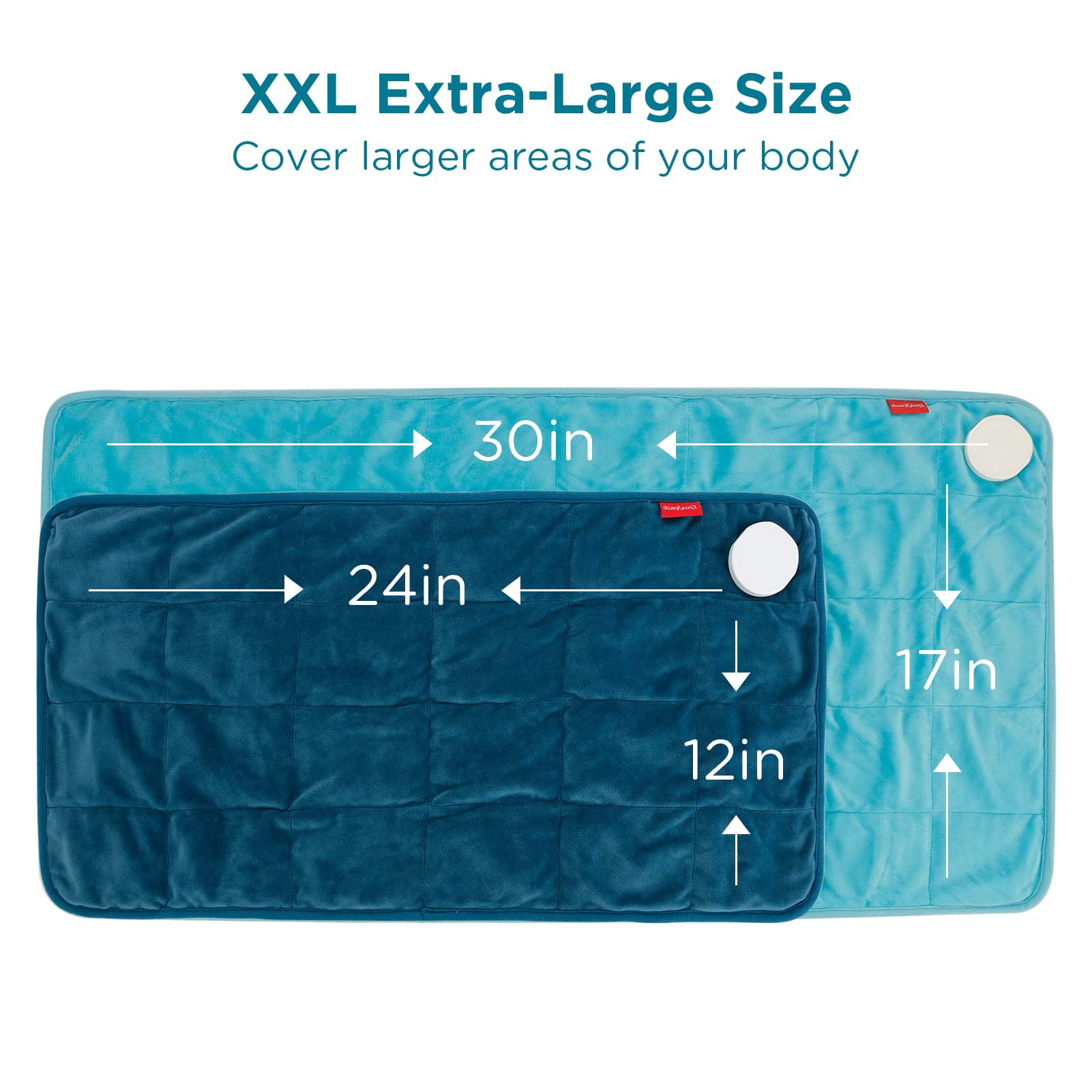 Comfytemp Weighted Heating Pad for Back Pain Relief & Cramps, Mothers Day Gifts for Mom, FSA HSA Eligible, 17'' x 30'' Extra Large Heat Pad, 3.7lb Electric Heated Pad, 2H Auto-Off, Machine Washable