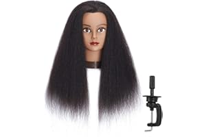Headfix Hair Mannequin Head 100% Real Hair Hairdresser Practice Styling Training Head Cosmetology Manikin Doll Head With Clamp (6F1919B0216)