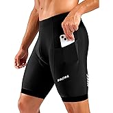 Bikewa Men's Cycling Shorts 7" 4D Padded Bike Shorts for Men Road Biking Bicycle Riding Cycle Biker Phone Pockets