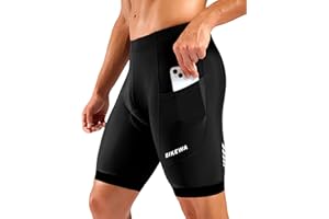 Bikewa Men's Cycling Shorts 7" 4D Padded Bike Shorts for Men Road Biking Bicycle Riding Cycle Biker Phone Pockets