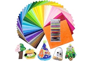40pcs Soft Felt Fabric Sheet,40 Colors DIY Craft Squares Sewing Nonwoven 1mm Thick,4"x4"