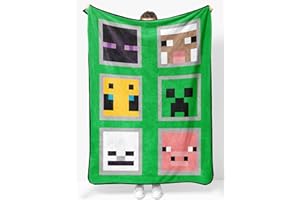 Sunny Side Up Minecraft Soft Plush Throw Blanket - Measures 46 x 60 Inches - Super Soft & Cozy Fleece Kids Bedding Features Creeper & Enderman
