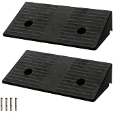WEYCALI Curb Ramp for Sidewalks 3.0 inch Rise 2 Pack | Rubber Driveway Ramps for Low Cars Curb Ramps for Driveway,Shed,Wheelchair 7000lbs Powersport Loading