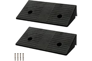 WEYCALI Curb Ramp 3 inch Rise Curb Ramps for Sidewalks Rubber 2 Pcs Driveway Ramps for Low Cars Curb Ramps for Driveway,Shed,Wheelchair 7000lbs Powersport Loading