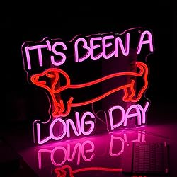 LIUOZHTEA Dimmable Dog Neon Sign Pink It’s Been A