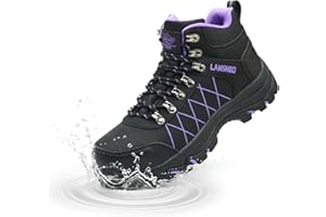 LANSNBO Waterproof Steel Toe Boots for Women Wide Width Non Slip Work Shoes Lightweight Slip Resistant Safety Toe Sneakers Indestructible Construction Composite Toe Footwear