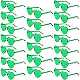 YWL 20 Pairs Heart Shaped Sunglasses Bulk, Colorful Rimless Fun Heart Sunglasses for Women Party Favors