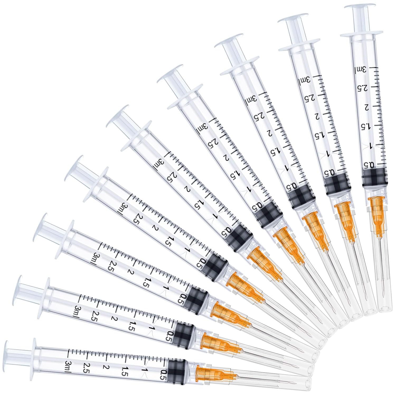 Photo 1 of 3ml Syringe with 25G 1 inch Needle, 3ml Luer Lock Syringe, Needles for Injections, Individual Package, Pack of 50