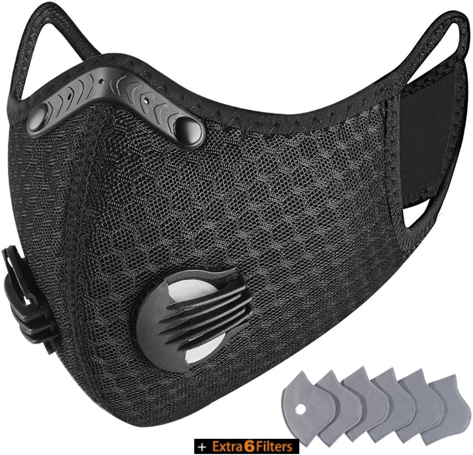 Dust Mask -Reusable Activated Carbon Dustproof Respirator Safety Mask with Extra Carbon Filters for Pollution Protection Pollen Allergy Woodworking,Running,Cycling,Outdoor Activities