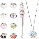 Craftdady 8pcs Rhinestone Flower Focal Beads for Pens, DIY Beaded Pens, Keychain, Jewelry Making, 8 Colors, Polymer Clay, Acrylic, Rhinestone, 22x22x15.5mm, Hole: 1.6mm