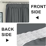 H.Versailtex Blackout Curtains 46x72 Pencil Pleat 2 Panels Tiebacks Dark Grey view 5