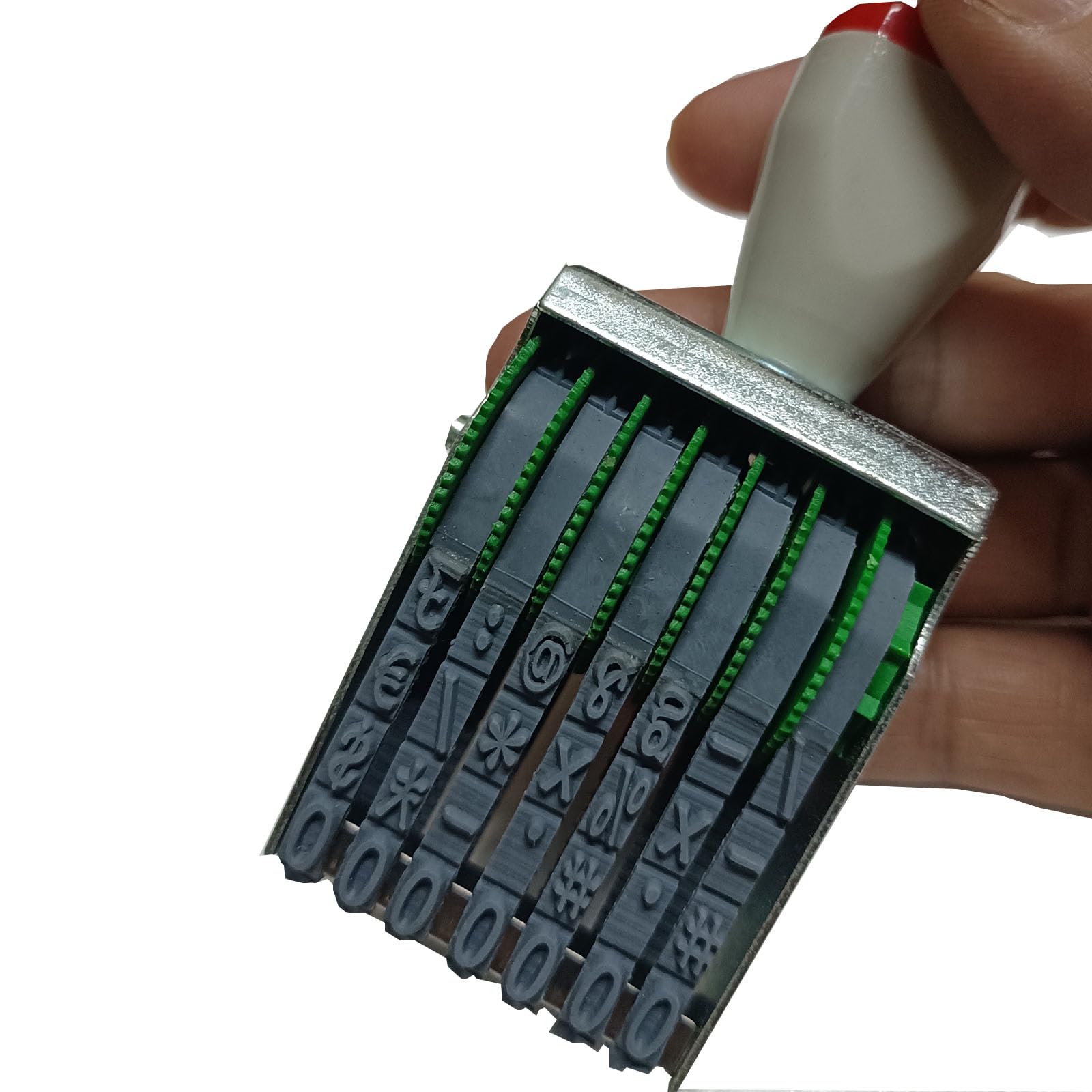 WANLIAN Multi-Function Changeable0-9 Numbers & Symbol Rubber Numbering Stamp, Suitable for Date, Business, Office,Imprint Size 43 x 7 mm,Multicolor