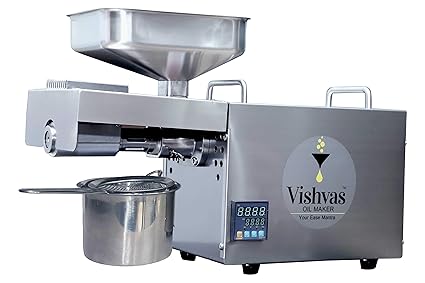 Vishvas Oil Maker VI-582TC Fully Automatic Oil Press Machine with Temperature Controller 600W (Multi Oil Seeds Input Capacity 4 to 8 kg/h with