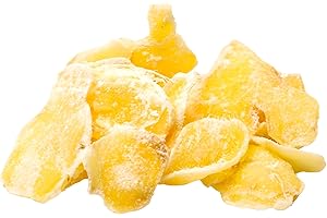 Amrita Crystallized Ginger Slices 1 lb Sweetened | Vegan, non-GMO, Gluten Free, Peanut Free, Soy Free, Dairy Free | Packed Fresh in Resealable Bags | Candied Ginger for Baking or Snacking