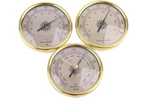 TDOQLYGR Barometer,Barometer Indoor,Barometer Thermometer Hygrometer,Barometers for The Home Wall,2.83 in Analog Weather Station,Dial Type Barometer,for Home Wall,Fishing Boat,Office,Terrace