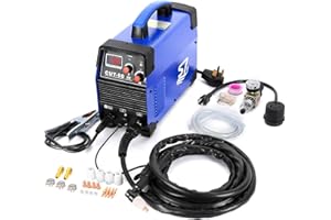 HIWELD Plasma Cutter, CUT50 50 Amp 110V/220V Dual Voltage AC DC IGBT Cutting Machine with LCD Display