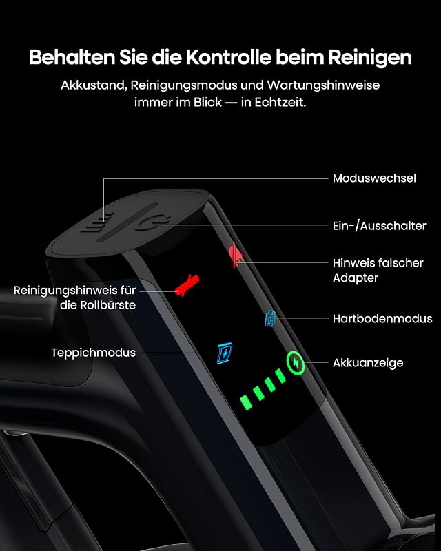 Akku Staubsauger Kabellos 55Kpa/550W/60Min für Tierhaare/Teppiche — Foto 7 von 8