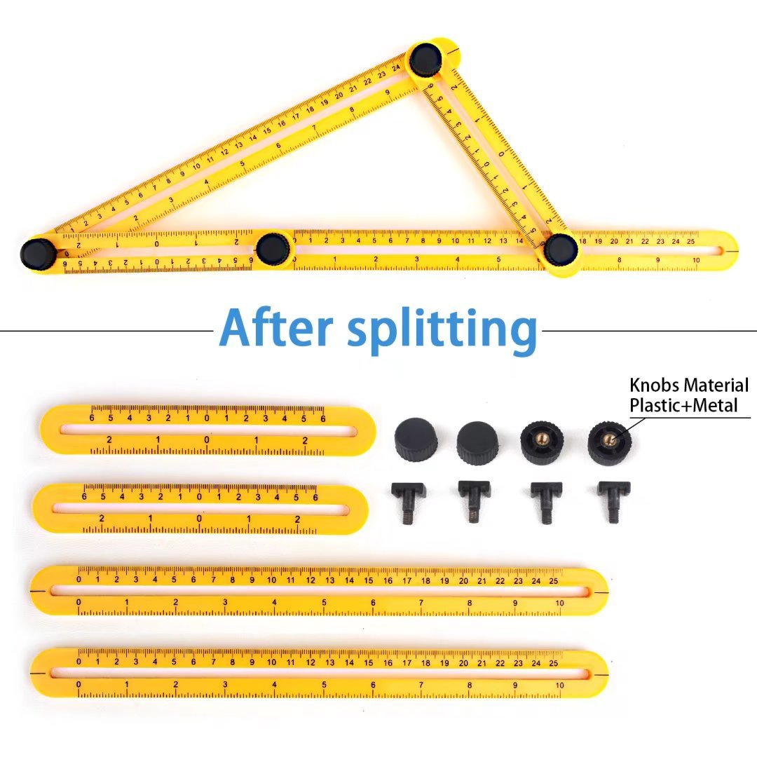 Multi Angle Measuring Ruler, Ultimate Template Tool Angle Measurement Tool for Craftsmen, Builders & Handymen