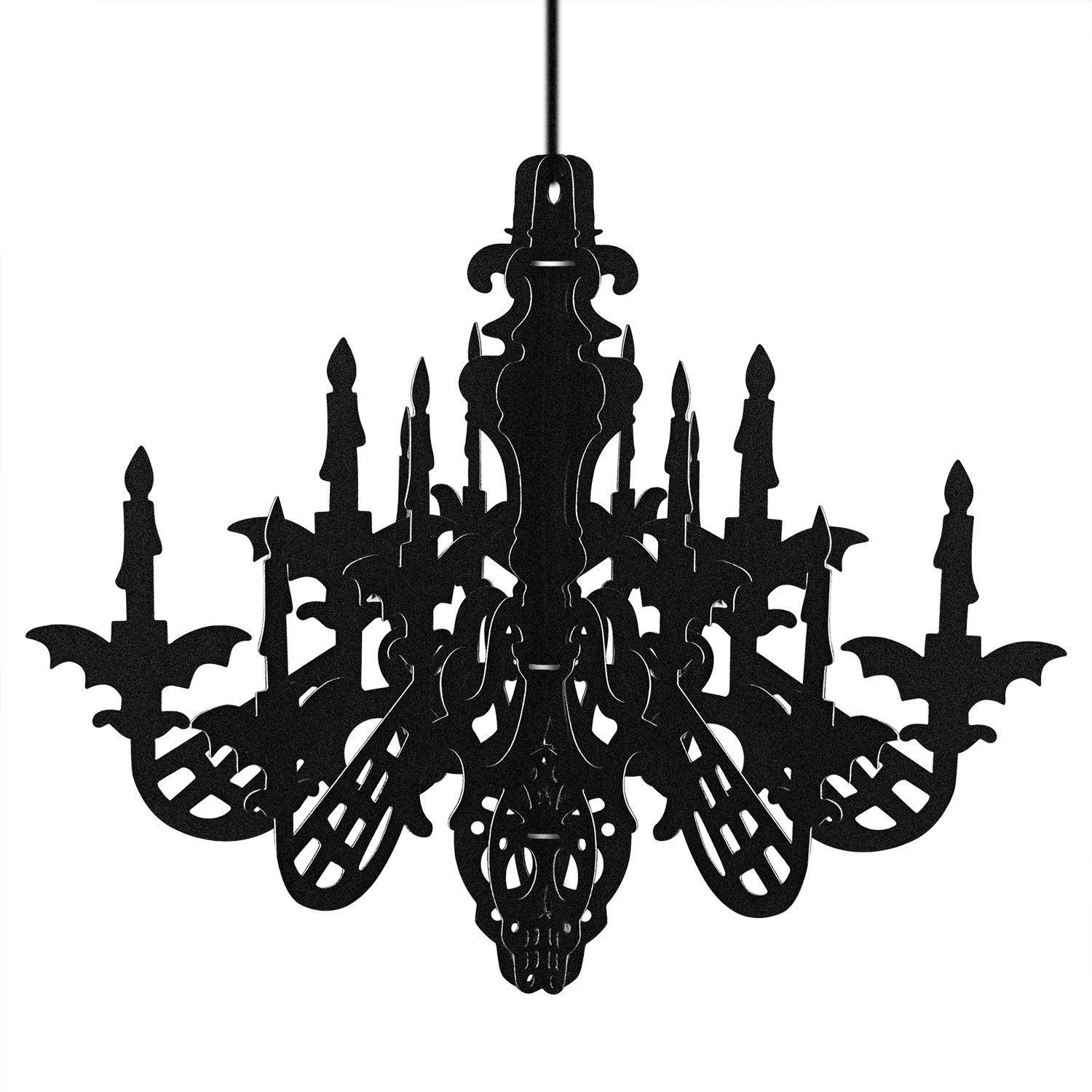 TUPARKA Halloween Chandelier Decoration Black Halloween Haunted House Decoration Glitter Ceiling Hanging Decoration，1 Set