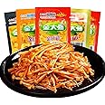 Chinese Specialties Spicy Red Oil Enoki Mushroom, Pickled Vegetables, Latiao Spicy Strips, Chili Sauce Pickle, Crispy Mushroom, Snack Relish Gift Pack, 12 Bags