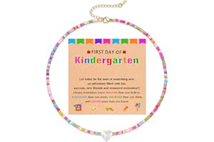 Eryuor You're Braver Than You Believe - Colorful Beaded Heart Necklace Back to School Christmas Valentines Birthday Gifts for Teens