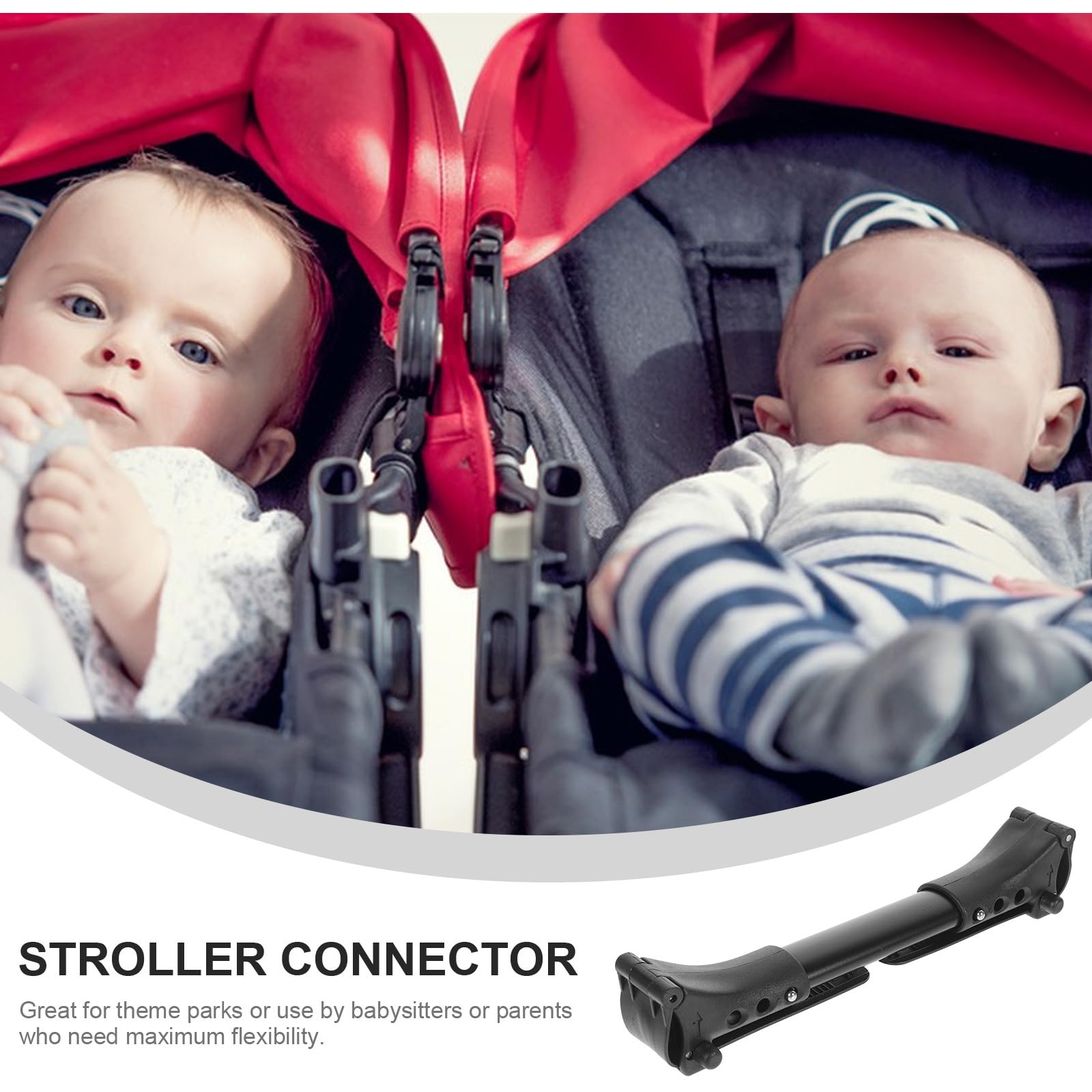 3pcs Stroller Cart Connector Stroller for Twins Car Gadgets Universal Stroller Pushchair Connector Universal Stroller Connector Twin Stroller Connector Stroller Accessories Black