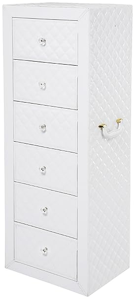 commode blanche cuir