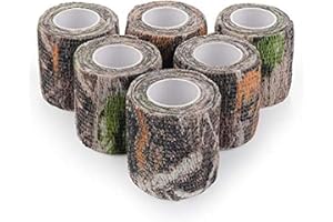 Heiegdr Self Adhesive Camo Tape, 6 Rolls Camouflage Form Tape Wrap Protective Bandage for Flashlights, Bicycle Outdoor Sports