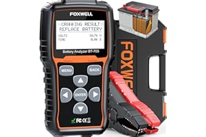FOXWELL BT705 Car Battery Tester 24V 12V, Professional Automotive 100-2000CCA Battery Load Analyzer, Digital Cranking Charging System Alternator Tester for Heavy Duty Truck Boat Marine Shop Mechanic