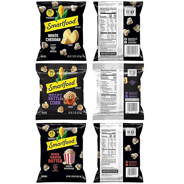 SMARTFOOD POPCORN, VARIETY PACK, 0.5 OUNCE (PACK OF 18)