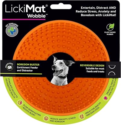 LICKIMAT Wobble Dog Slow Feeder Bowl Lick Mat Orange