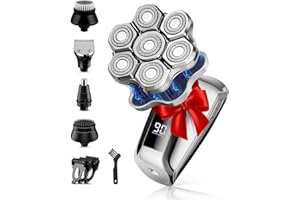 Voph Head Shavers for Bald Men, Electric Detachable Head Shaver for Male, Waterproof Wet Dry Body Bald Head Shaver, Rechargable Rotary Shavers/Razor for Husband Father Gifts Stocking Stuffers