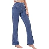 Chasehot Pull on Flare Jeans for Women, Trendy Stretchy High Waisted Bell Bottom Skinny Boot Cut Jeans Legging for Women
