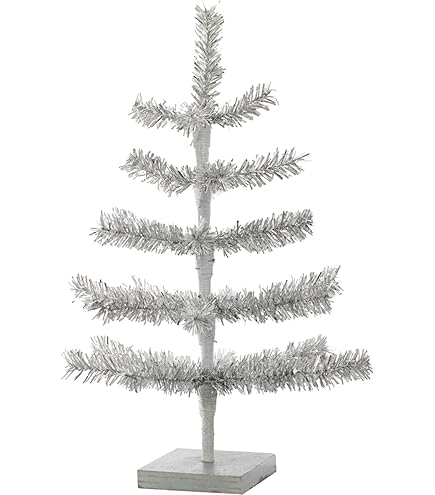 48 Inch Tinsel Christmas Tree, Silver Christmas Tree, Mid Century Modern Vintage
