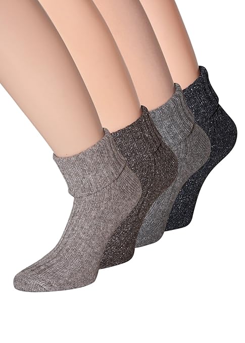 kb-Socken - 4 Paar Damen oder Herren Wollsocken Socken aus WOLLE mit SEIDE weich und warm 35-38 39-42