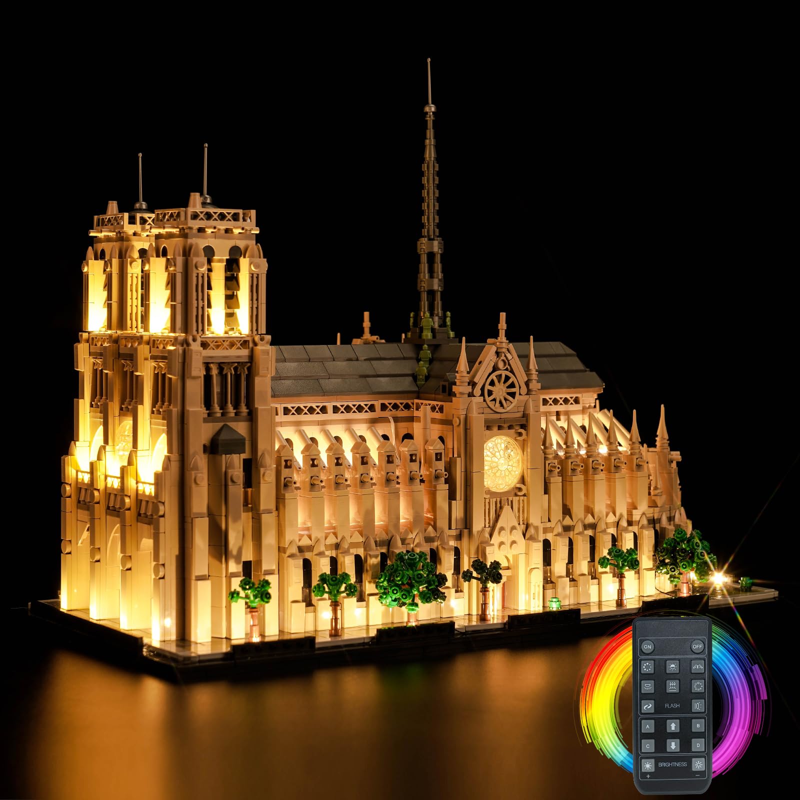 BrickBling Remote Control Light Kit for Lego Notre-Dame de Paris 21061 (No Model), Led Light Set for Lego 21061 Architecture Notre-Dame de Paris Creative Toys — image 1