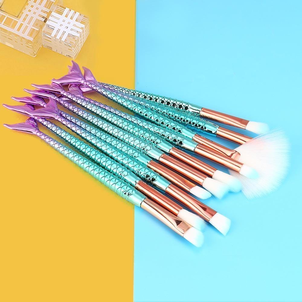 Eye Shadow Brush Set Unicorn 10Pcs Eye Makeup Brushes for Shading or Blending of Eyeshadow Cream Powder Eyebrow Highlighter Concealer Cosmetics Brush Tool: Beauty
