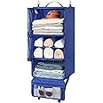 GRANNY SAYS Compression Packing Cubes for Travel, Foldable Hanging Luggage Organizer, 3-Shelf Hanging Travel Shelves with 2 Hooks and Mesh Window, Large Packing Cubes for Carry on Suitcase Organizer