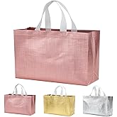 LOOKSGO 12 PCS 15.5x4.7x11 Inches Mix Color Extra Large Reusable Gift Bags With Handles - XL Goodie and Birthday Party Favor Bags