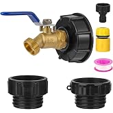 275-330 Gallon IBC Tote Hose Adapter,3-Size IBC Tote Adapter, 2.44" Fine、2 "Fine, and 2" Coarse Thread,3/4" Male NPT Inlet &times;3/4" Male GHT Brass Hose Faucet Garden Hose Connector
