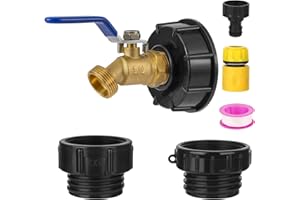 VYH 275-330 Gallon IBC Tote Hose Adapter,3-Size IBC Tote Adapter, 2.44" Fine、2 "Fine, and 2" Coarse Thread,3/4" Male NPT Inlet ×3/4" Male GHT Brass Hose Faucet Garden Hose Connector
