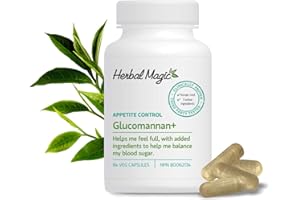 Herbal Magic Glucomannan+ Fibre Supplement, 84 Veg Capsules - 14 Day Supply - Includes Konjac, Chromium & Gymnema Sylvestre -